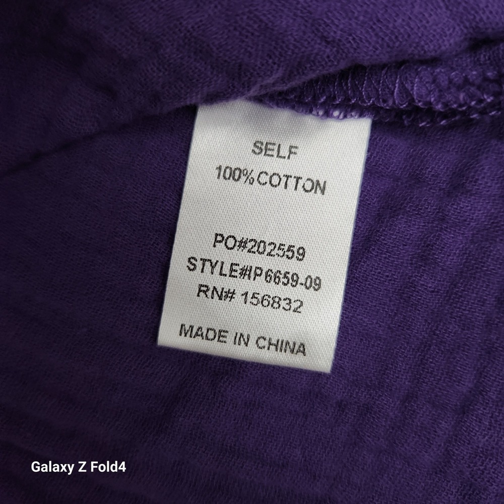 BiBi Game Day Purple Cotton Gauze Ruffle Sleeve Tank Top Small IP6659-09 - Picture 3 of 6